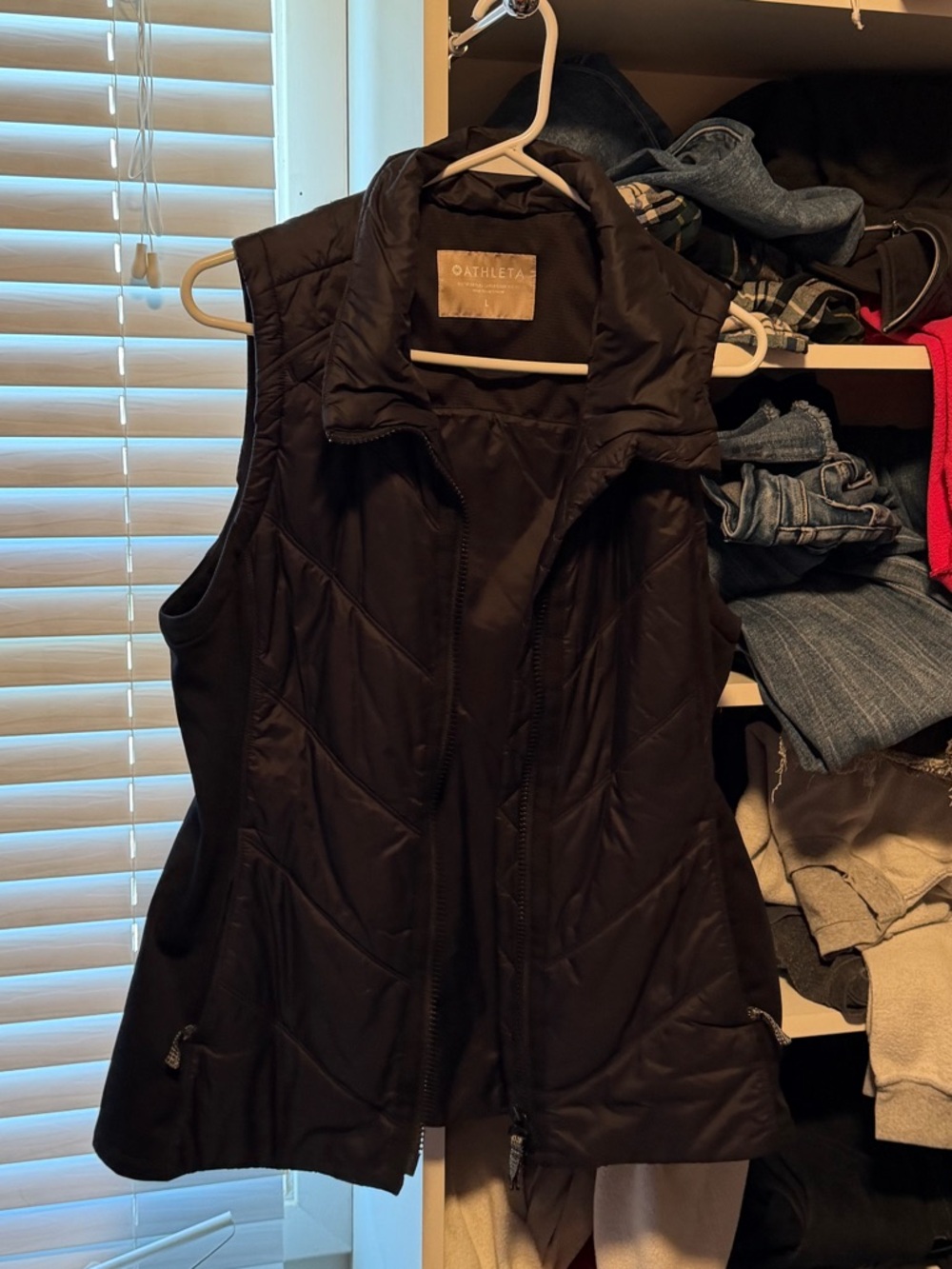 Athleta Black Quilted Puffer Vest